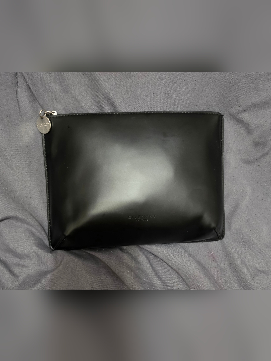Givenchy Black Leather Zip Pouch  Gwp Or Vip